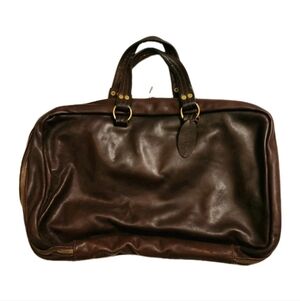 Harrison Fashion Is Our Bag VTG70s  Brown Soft Leather Briefcase 19"x12"x7"
